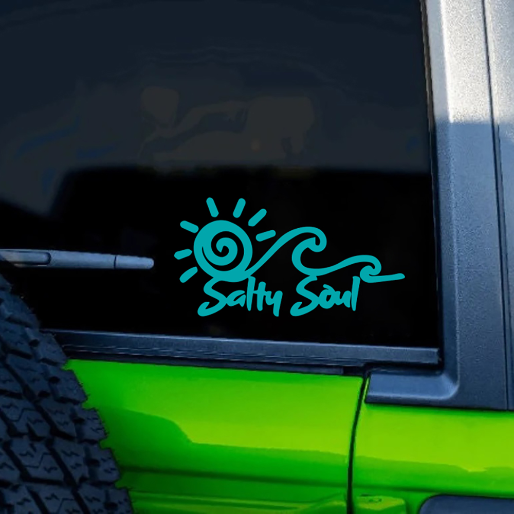 Salty Soul Sun Wave Vinyl Stic - Outdoor Adventure Words 评论和价格