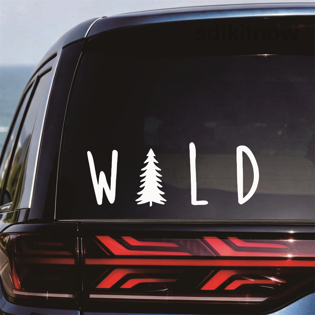 Wild Pine Tree Vinyl Car Stick - Outdoor Adventure Words 评论和价格